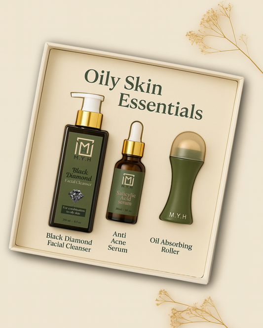 Clear Skin Trio Set – Black Diamond Cleanser + Salicylic Acid Serum + Oil Absorbing Stone